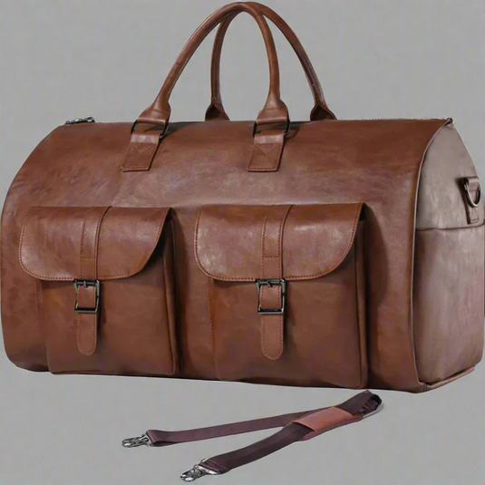 HW Geräumige Leder Tasche | Mehrere Fächer für komfortables Reisen
