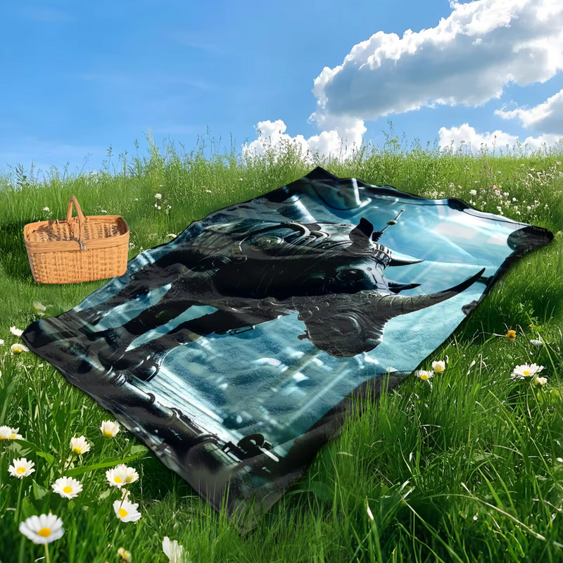 Laden Sie das Bild in Galerie -Viewer, HW Fantasy Picknickdecke | Robuste Outdoordecke mit Kriegermotiv
