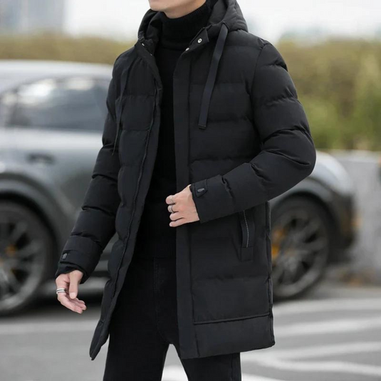 HW Herren Winterjacke | Lange winddichte Jacke für kalte Tage