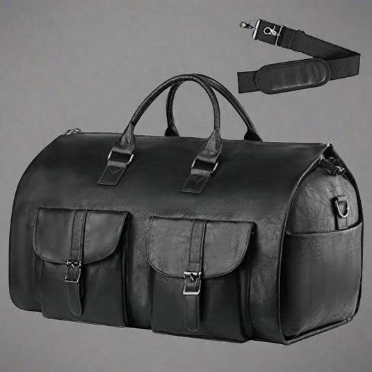 HW Geräumige Leder Tasche | Mehrere Fächer für komfortables Reisen