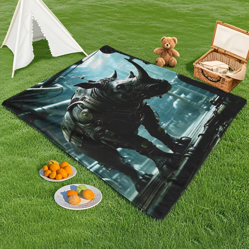 Laden Sie das Bild in Galerie -Viewer, HW Fantasy Picknickdecke | Robuste Outdoordecke mit Kriegermotiv
