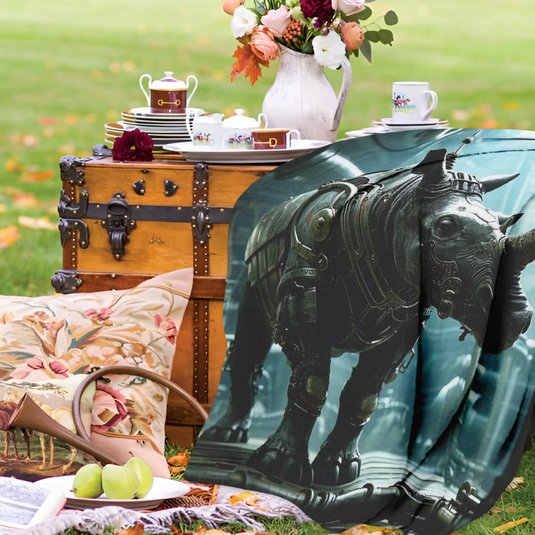 HW Fantasy Picknickdecke | Robuste Outdoordecke mit Kriegermotiv